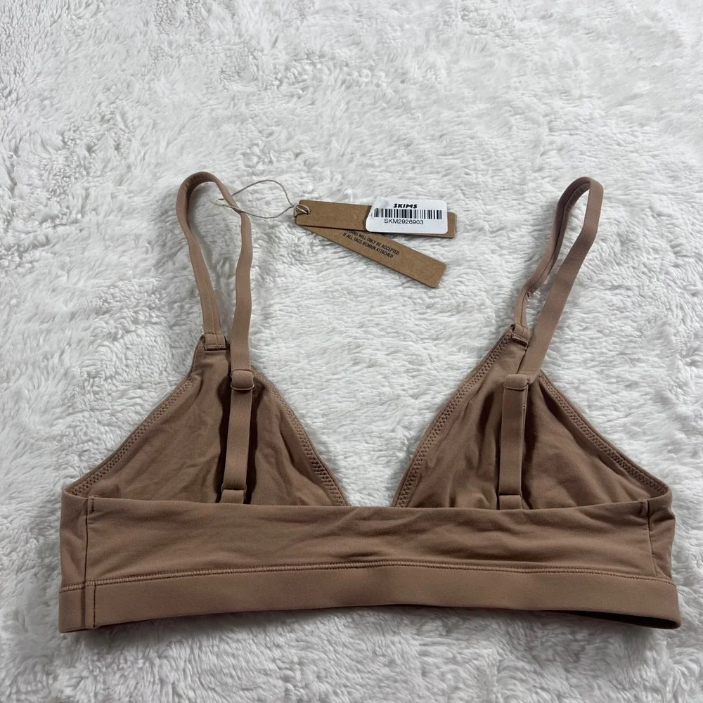 SKIMS Fits Everybody Triangle Bralette Sienna Brown BR-TRI-2024 Womens Small NWT - Picture 4 of 8